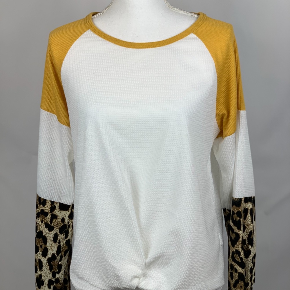 Waffle knit texture blouse